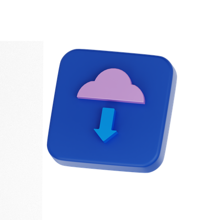 Descarga en la nube  3D Icon
