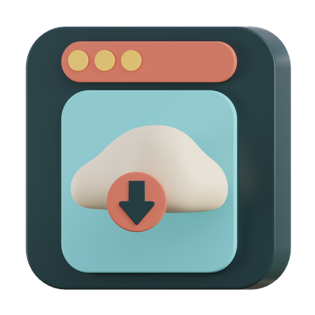 Descarga en la nube  3D Icon