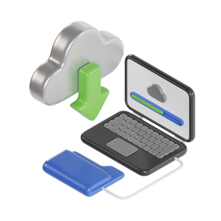 Descarga en la nube  3D Icon