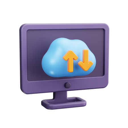 Descarga en la nube  3D Icon