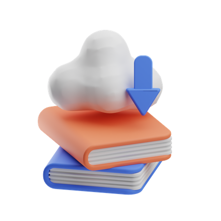 Descargar libro en la nube  3D Icon