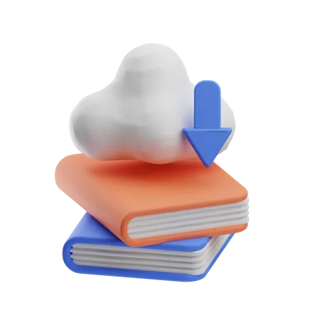 Descargar libro en la nube  3D Icon