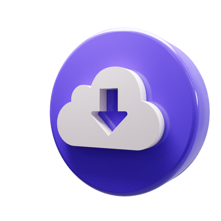 Descarga en la nube  3D Icon