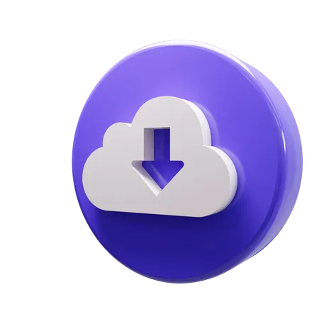 Descarga en la nube  3D Icon