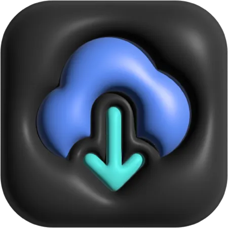 Descarga en la nube  3D Icon