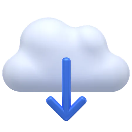 Descarga en la nube  3D Icon