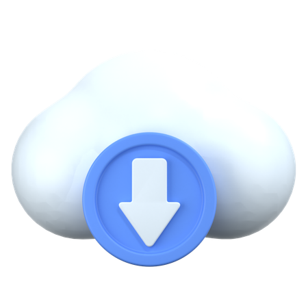 Descarga en la nube  3D Icon