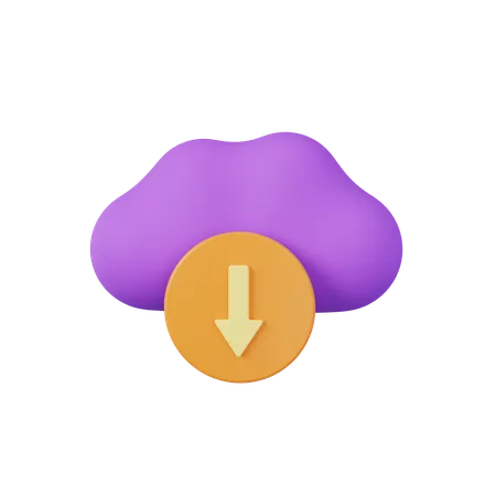 Descarga en la nube  3D Icon