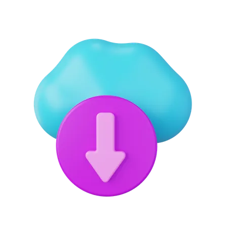 Descarga en la nube  3D Icon