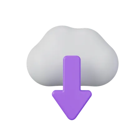 Descarga en la nube  3D Icon