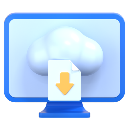 Descarga en la nube  3D Icon