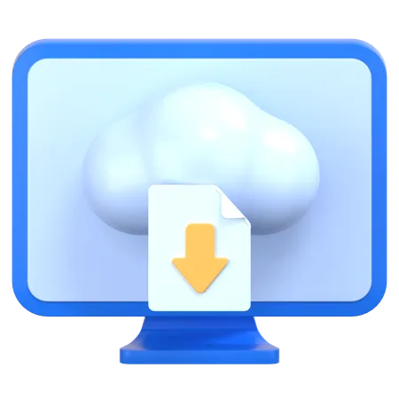 Descarga en la nube  3D Icon