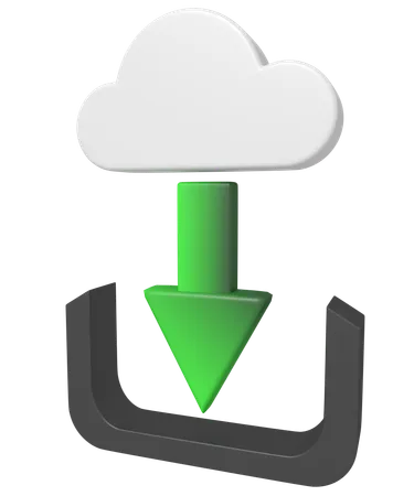 Descarga en la nube  3D Icon