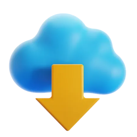 Descarga en la nube  3D Icon
