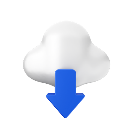 Descarga en la nube  3D Icon