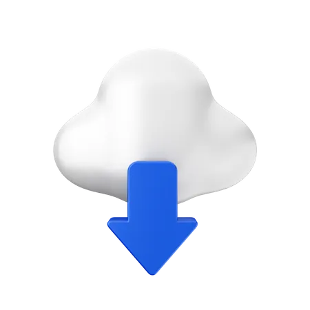 Descarga en la nube  3D Icon