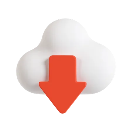 Descarga en la nube  3D Icon