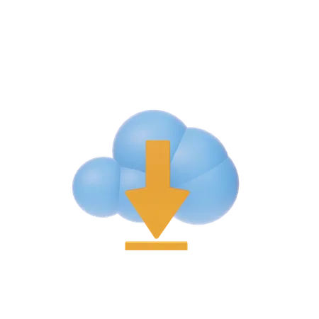 Descarga en la nube  3D Icon