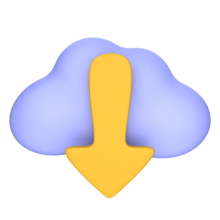 Descarga en la nube  3D Icon