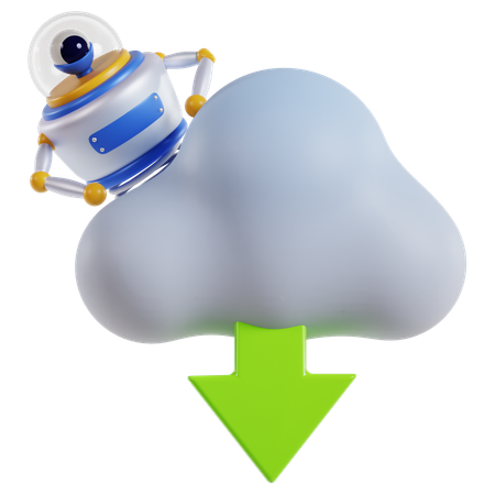 Descarga eficiente en la nube  3D Icon