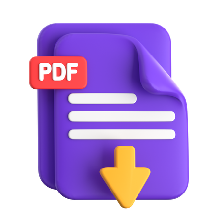 Descarga de archivos pdf  3D Icon