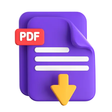 Descarga de archivos pdf  3D Icon