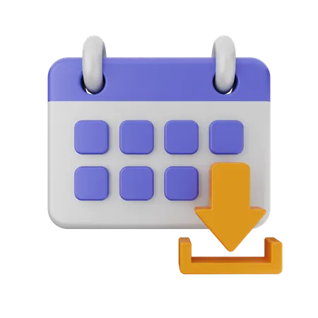 Descargar calendario  3D Icon