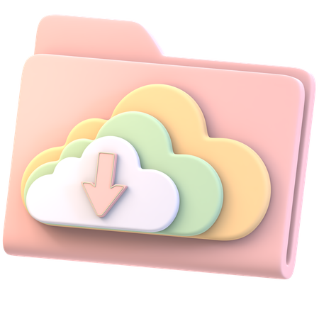 Descargar nube  3D Icon