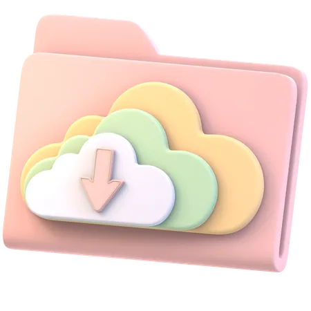 Descargar nube  3D Icon