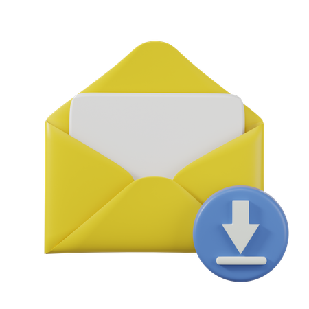 Descargar correo  3D Icon