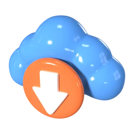 Descargar desde la nube  3D Icon