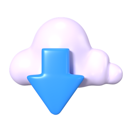 Descargar desde la nube  3D Icon