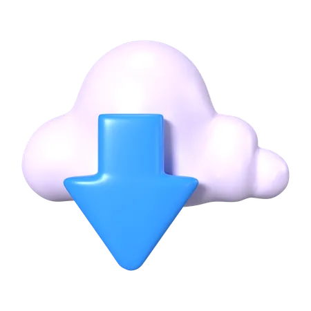 Descargar desde la nube  3D Icon