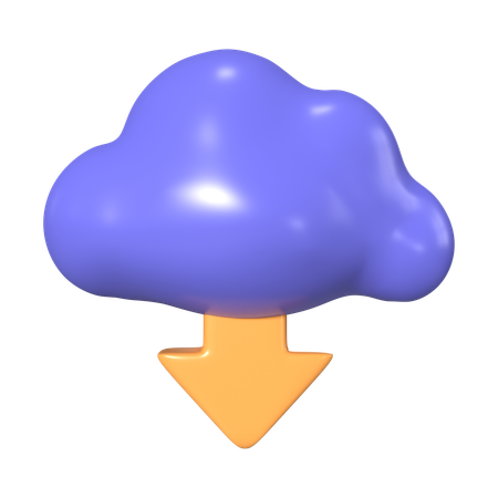 Descargar desde la nube  3D Icon