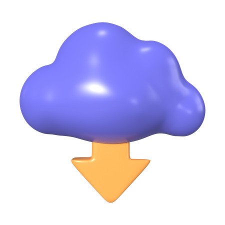 Descargar desde la nube  3D Icon