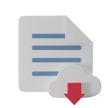 Descargar documento en la nube  3D Icon