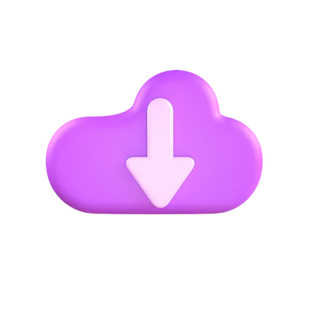 Descargar nube  3D Icon