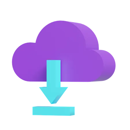 Descargar nube  3D Icon
