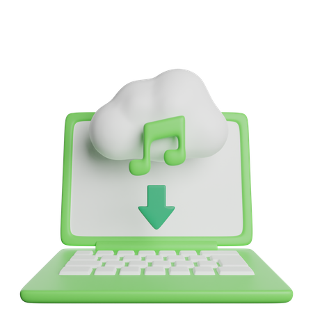 Descargar música en la nube  3D Icon