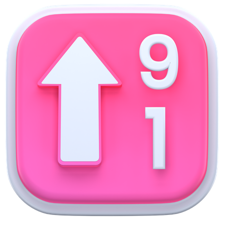 Descending Number  3D Icon