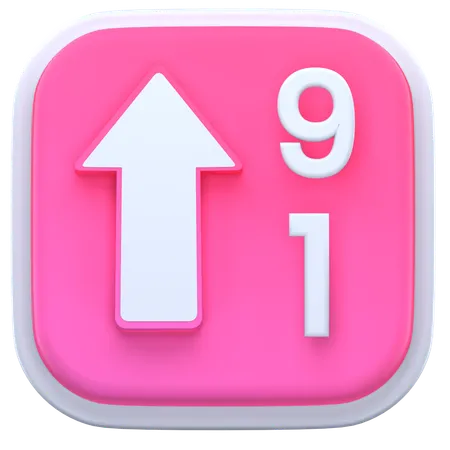 Descending Number  3D Icon