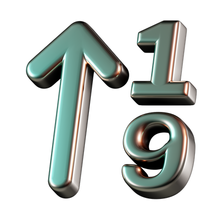 Descending Number Arrow  3D Icon