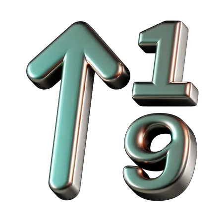 Descending Number Arrow  3D Icon