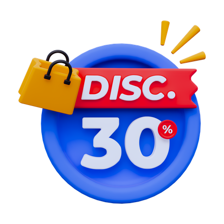 Desconto 30%  3D Icon