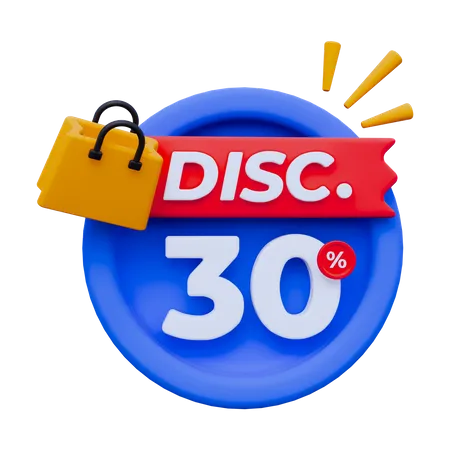 Desconto 30%  3D Icon