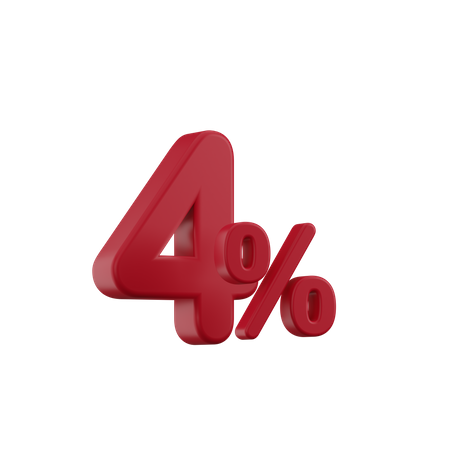 Desconto 4%  3D Icon