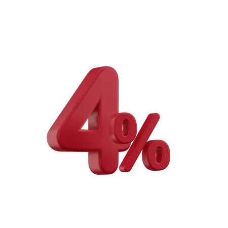 Desconto 4%  3D Icon