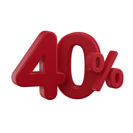 Desconto 40%  3D Icon