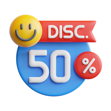 Desconto 50  3D Icon