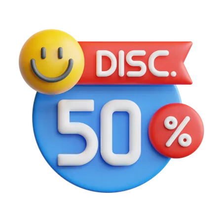 Desconto 50  3D Icon